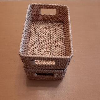 《値下げ》無印良品　ラタン　カゴ　2個セットの画像