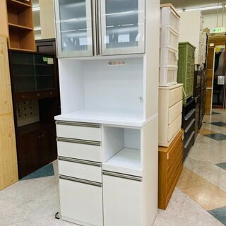 ⭐大川家具 2面レンジボード 定価￥84,800 スチームオーブン対応！！ソフトクローザー⭐