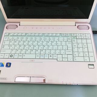ピンク色 ノートパソコン 中古美品 Windows10 16型ワイド 東芝 TX/66LPK Core2 Duo 4GB 500G Blu-ray 無線 Office済 即使用可能の画像