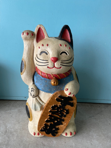 瀬戸物　招き猫　傘立て　高さ48cm