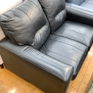 2人掛けソファー ブラック 幅138cm 高さ85cm 奥行90cm