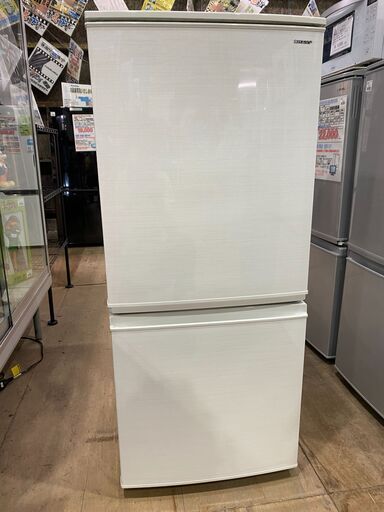 【愛品館市原店】SHARP 2018年製 137L 2ドア冷蔵庫 SJ-D14D-W 【愛市IR】