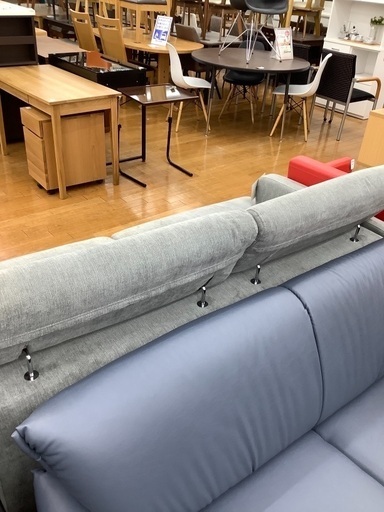 ニトリ　3人掛けソファー(サザーラ) ファブリック／グレー　幅184cm 高さ90cm 奥行93cm