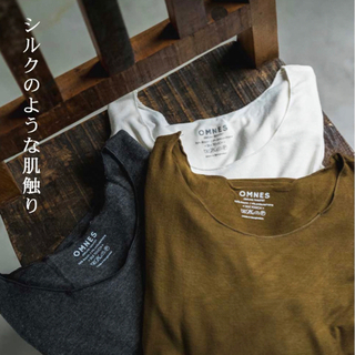 OMNES シルクタッチ長袖カットソーWH