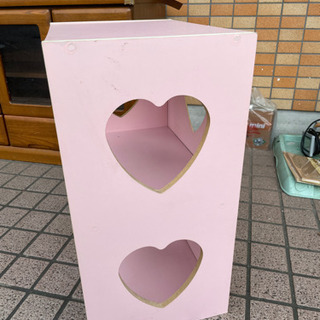 💓ハート穴 二段ボックス ピンクの画像