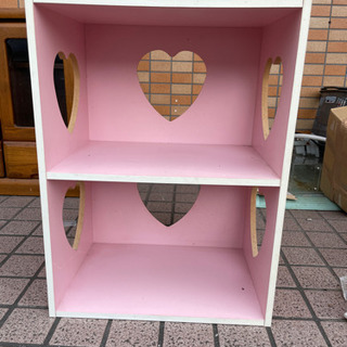 💓ハート穴 二段ボックス ピンクの画像