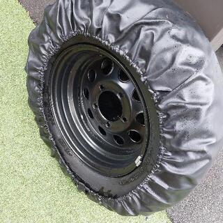 🆕カラーブラック❗ジムニー背面タイヤホイールカバーオマケ付きのJB74ジムニー新車外し背面タイヤホイールとタイヤセンターカバー付🆕の画像