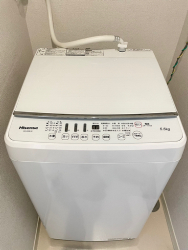 【美品】ハイセンス HW-G55B-W 全自動洗濯機 [洗濯5.5kg]