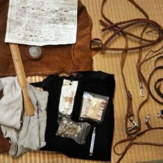 皮革細工材、道具