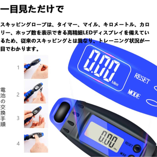 【新品未使用品】縄跳び　カウント機能付き　長さ調整可能　大人用子供用　グレー　柔軟クッションの画像