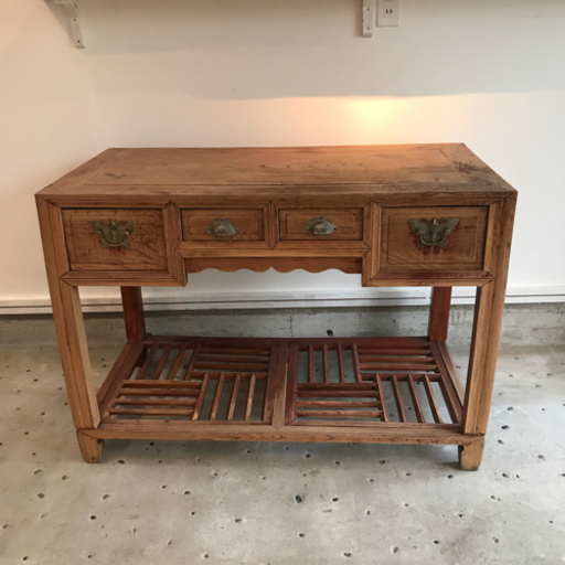 《売約感謝》清代　楡欅　机　テーブル　アンティーク　骨董