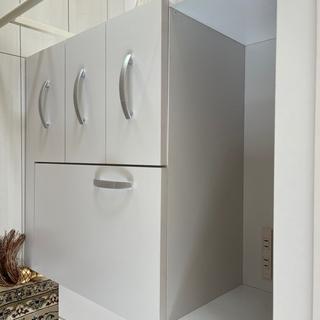 【早い者勝ち 美品】  ホワイト 完成品 電話台 モデム収納 ルーター収納 リビング収納の画像