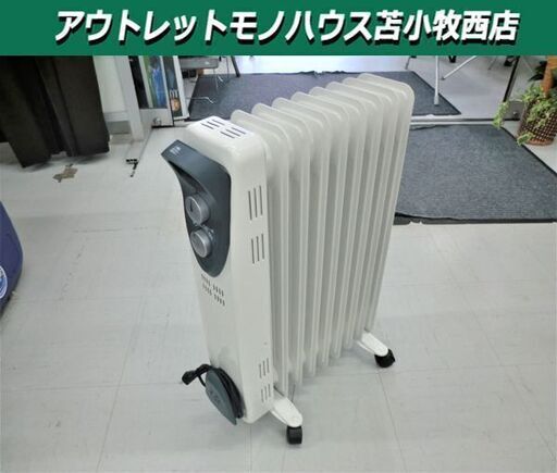 季節家電 オイルヒーター 2014年製 DT-OH1211 8枚フィン 4〜8畳 ホワイト 苫小牧西店