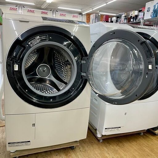 美品【 HITACHI 】日立 ビッグドラム 洗濯10.0kg/乾燥6.0kg ドラム式洗濯機 ヒートリサイクル風アイロン BD-S8700L