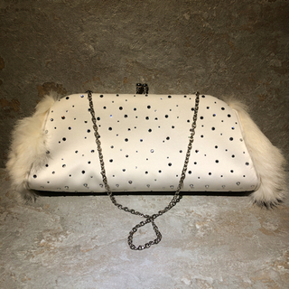 【美品】ファー付パーティーバッグ
