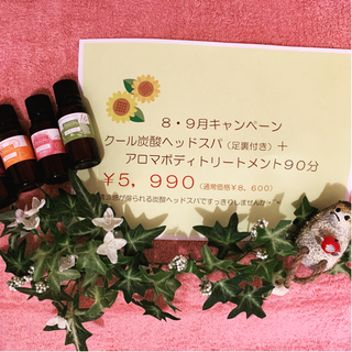 《クール炭酸ドライヘッド・足裏付ボディトリートメント(全身)》9...