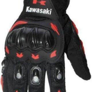 ④新品kawasakiレッド 
バイクグローブLサイズ ⭐全国配送無料⭐の画像