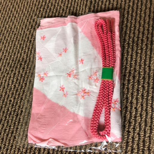帯揚げと帯締めのセット、ピンク