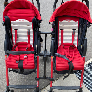 コンビ　F2プラス　ジョイント付き　2台　双子　2人乗りベビーカー F2plus ベビーカー 双子ベビーカー 二人乗りベビーカー