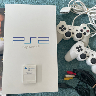 PlayStation2 ホワイト　メモリ付き　すぐ使えますの画像