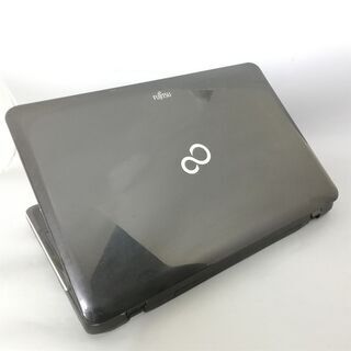 即使用可 ノートパソコン 中古動作良品 15型ワイド 富士通 AH42/E Pentium 4GB DVDマルチ 無線LAN webカメラ テンキー Officeの画像