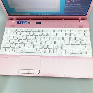 ピンク色 新品高速SSD Windows10 中古美品 15.5型 SONY VAIO VPCEH19FJ ノートパソコン Core i5 8GB Blu-ray 無線 カメラ Officeの画像