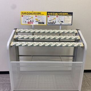キーレス傘立36本立　業務用　フロントパネル付き　331B　シルバー　テラモト