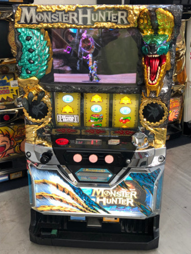 パチスロ実機「モンスターハンター 　月下雷鳴」 不要機 家庭用電源 ドアキー/設定キー付き スロット　ID：126-010219-007