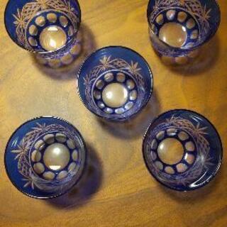 【決まりました】切子 ガラスコップ５個セット