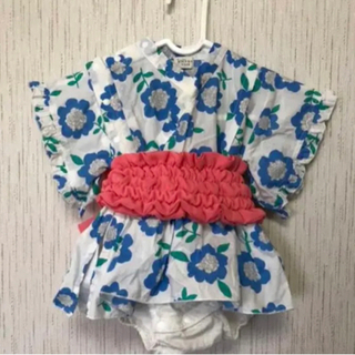 キッズズー  ベビー浴衣風ロンパース　80cm 七夕　夏祭り