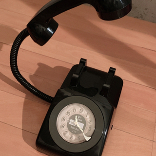 【ライト＆目覚まし機能付】黒電話型の時計【無料】あげます★