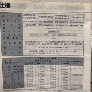 【もらい先決まりました】リンナイガスコンロ（都市ガス用）の画像