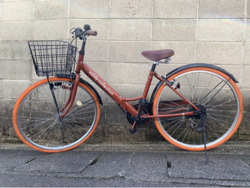 【整備済自転車】26インチ 6段変速　折りたたみ式❗️サドル新品　カラータイヤ使用　若林自転車　膳所店