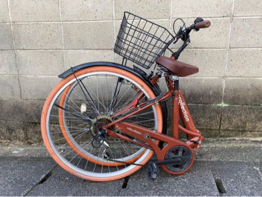 【整備済自転車】26インチ 6段変速　折りたたみ式❗️サドル新品　カラータイヤ使用　若林自転車　膳所店
