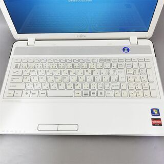 即使用可 ノートパソコン 中古動作良品 15型ワイド Fujitsu 富士通 AH40/D AMD 4GB DVDマルチ 無線LAN webカメラ テンキー Officeの画像
