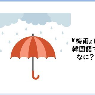 😁福岡韓国語教室ラオン 🧡梅雨は韓国語でなに？🧡