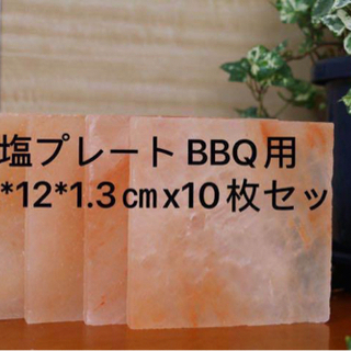 岩塩プレート 12*12*1.3㎝　x10枚セットBBQ用