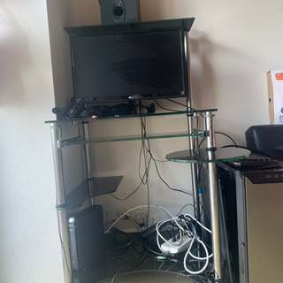 ガラスpcデスク　パソコンデスク