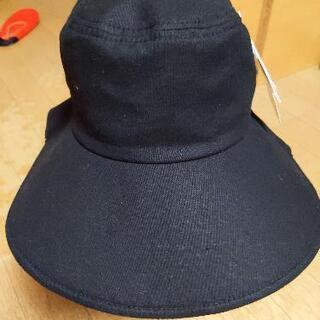 新品 帽子　ハット　つば広　日除け　フレア　黒　リボン　レディースの画像