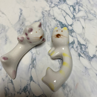 【陶器＊癒し猫箸置き5点セット】自宅保管品の画像