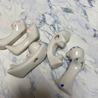 【陶器＊癒し猫箸置き5点セット】自宅保管品の画像
