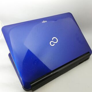 青色 新品高速SSD Windows10 搭載 中古良品 15型 Fujitsu 富士通 AH700/5B ノートパソコン Core i5 4GB Blu-ray 無線 カメラ Offiの画像