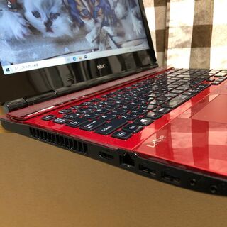 彡 Aランク美麗品・NEC・Webｶﾒﾗ内蔵・i7第四/新品SSD240GB/クリスタルレッドWin10 64bit/Office2019付/15.6ｲﾝﾁ/メモリ８GＢ/無線/DVD・ＣＤ再生ソフト付　No.2108016の画像