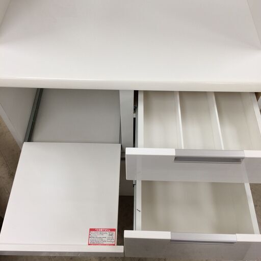 J617 美品！ニトリ スリム食器棚 キッチンボード ダリア DAHLIA 80KB-WH ホワイト 800×420×2000 クリー