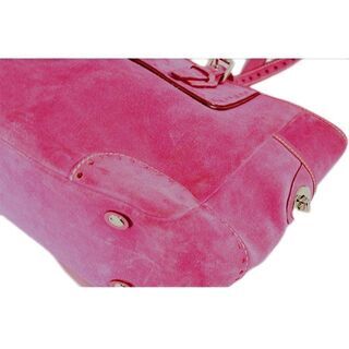COACH コーチ ハンドバッグ ピンク スウェード レザーの画像
