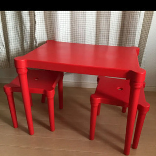IKEA☆UTTAR キッズテーブル&チェアーセット　赤