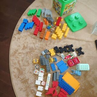 【中古、美品多】レゴブロック　デュプロ　緑のバケツ＆カーズ5829