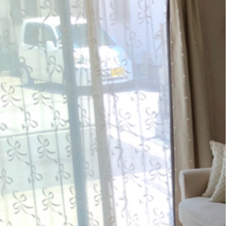 レースカーテン 両開き リボン柄🎀の画像