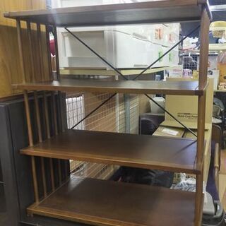 【着払い対応可能！！旧鹿児島市内送料無料】 リサイクルストアスターズ城西店　4段ウッドラック　ブラウンの画像