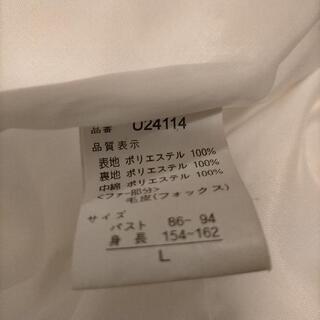 値下げ 冬 コート 白 サイズL フード付き ファー無しの画像